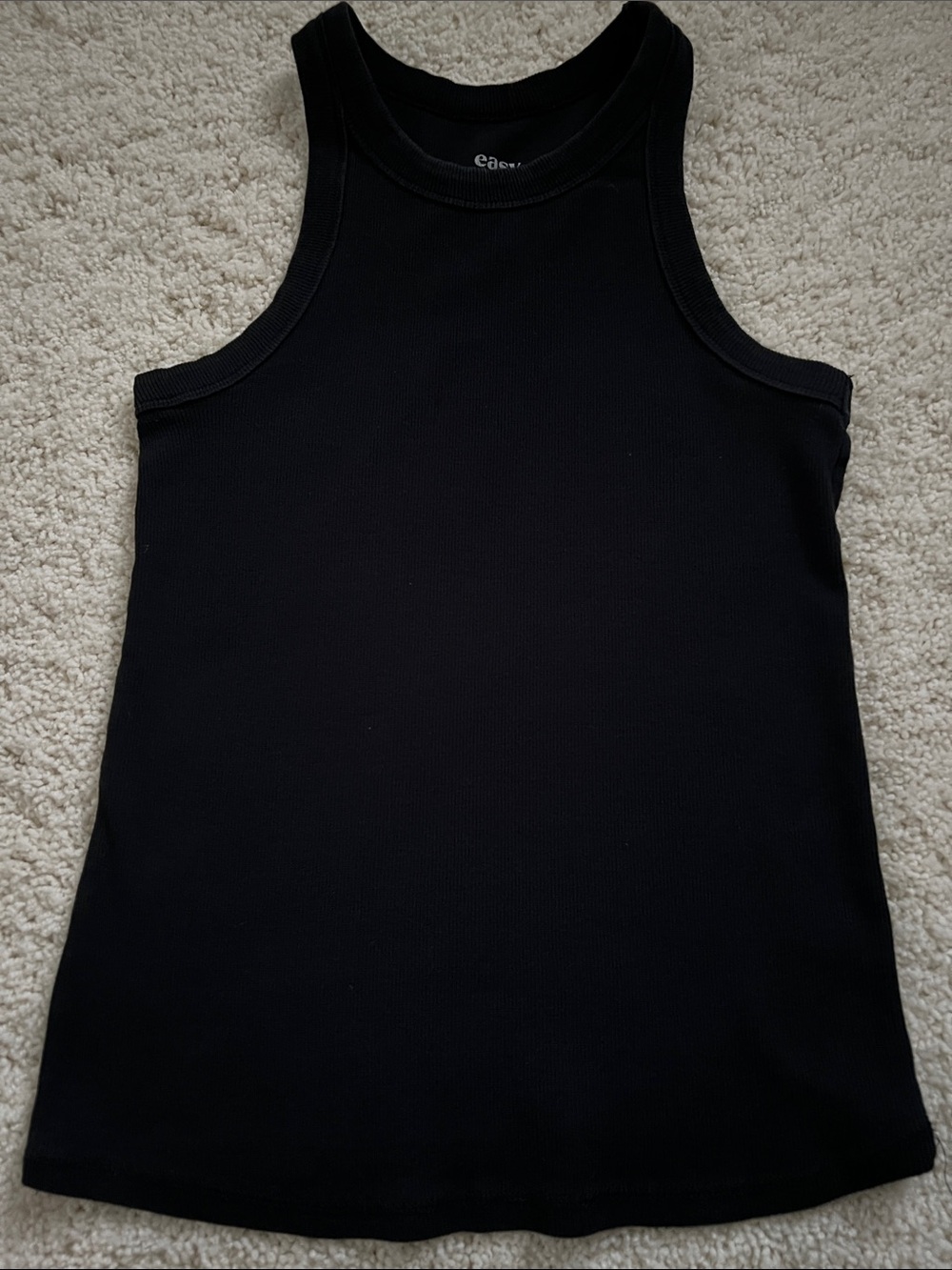 Women’s Black Ribbed Tank Top - Classic Sleeveless Crewneck